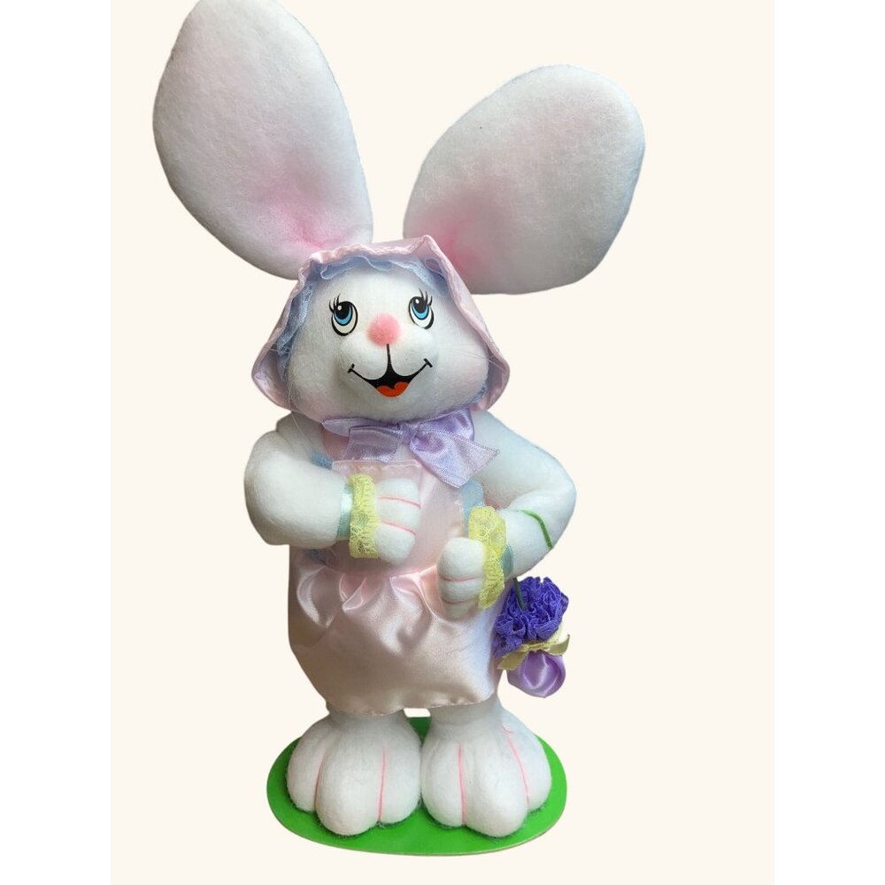Easter Friends Girl Easter Rabbit Decor 15 inch Spatters in Springtime